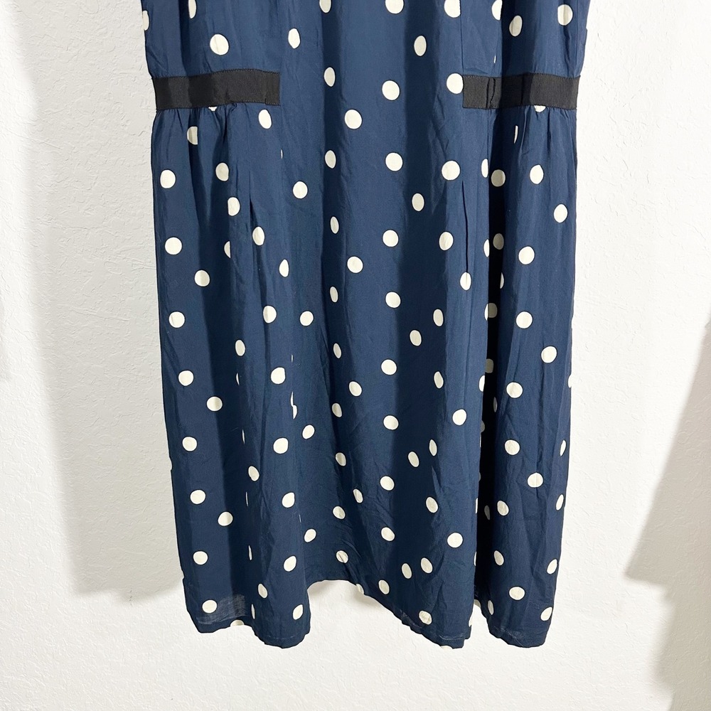 Boden Easy Day Polka Dot Above Knee‎ Dress Blue 14 Business Casual French Girl - Picture 5 of 10